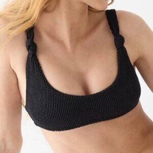 NWT J.Crew Scrunchie Knotted Wide Strap Scoop Neck Ribbed Bikini Top Size 3X